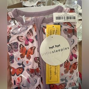 Little sleepies butterfly kisses zip romper 6-12 months new in package